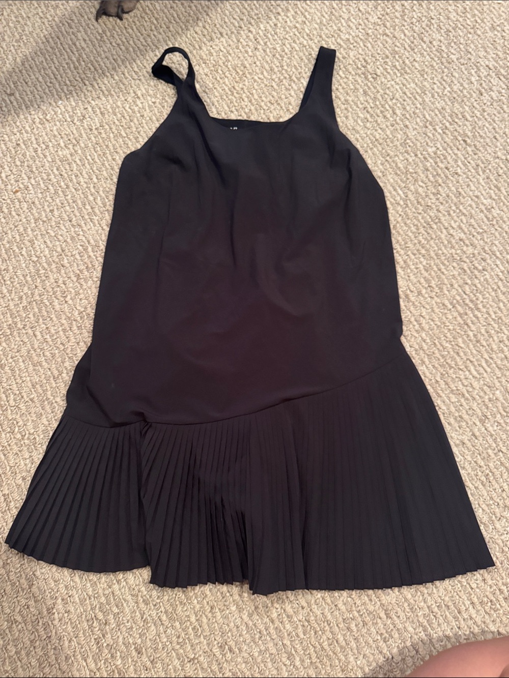 SPANX Black Pleated Hem Tank Dress